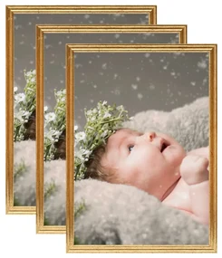vidaXL Fotolijsten 3 st voor tafel 18x24 cm MDF goudkleurig