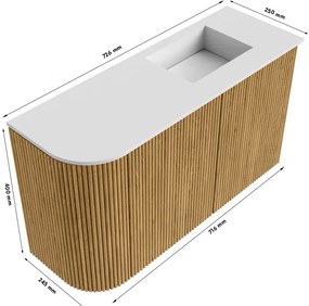 Mondiaz Joya 60cm toiletmeubel ronding links dusk met wastafel faye rechts zonder kraangat urban