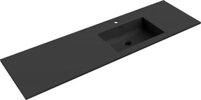 Mexen Otis ingebouwde wastafel rechts 161 x 46,5 cm, zwart mat - 25181671P