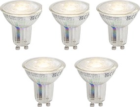 Set van 5 GU10 50 dimbare LED lampen 3.9W 450 lm 3000K longlife