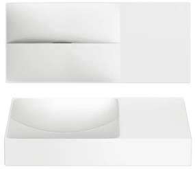 Clou Vale keramiek fontein 45x19x7cm voorbewerkt kraangat rechts Wit mat CL/03.02162.R