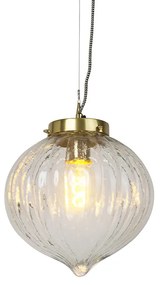 QAZQA Vintage hanglamp glas met messing - Visha Design E27 rond Binnenverlichting Lamp