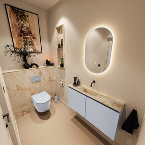 Mondiaz Ture DLux toiletmeubel 100cm clay met wastafel frappe midden zonder kraangat