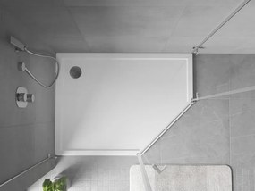 Mexen Flow kwartronde douchebak slim links 100 x 90 cm, wit glans - 46P109010L