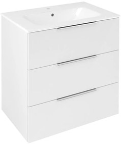 Sapho Cirasa wastafel onderkast 70x46x75cm met 3 lades wit glans