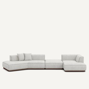 Open hoekbank rechts XL in gevlekt canvas, JACOPO