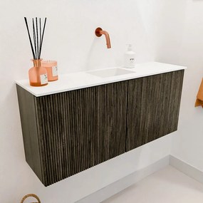 Mondiaz Joya 90cm toiletmeubel shadow met wastafel faye midden zonder kraangat talc