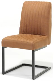 Eetkamerstoel - Sanne - Lederlook Soft Cognac