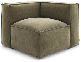 Hoekelement voor modulaire bank, in vintage ribfluweel, Seven