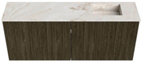 Mondiaz Joya DLux 100cm toiletmeubel shadow met wastafel faye rechts zonder kraangat frappe