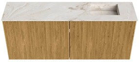 Mondiaz Joya DLux 100cm toiletmeubel oak met wastafel faye rechts 1 kraangat frappe