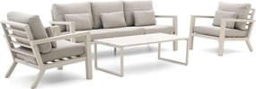 Stoel-bank loungeset Forza  | 5 personen | Loungeset Beige | Aluminium | Kees Smit Tuinmeubelen