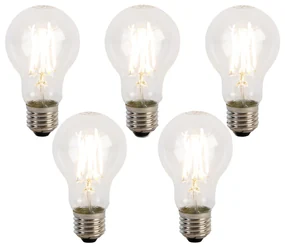 Set van 5 E27 3-staps dimbare LED lampen A60 5W 700 lm 2700K