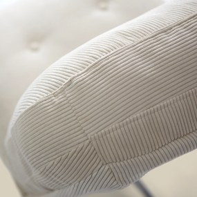 Retro Draaifauteuil Ribstof Creme