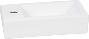 Saqu Trento fontein links 36x18cm glanzend wit