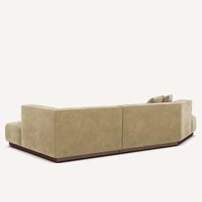 Rechte open hoekbank in stonewashed fluweel, JACOPO