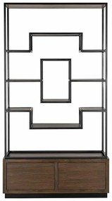 Richmond Interiors Bonvoy Open Vakken Kast Asymmetrisch Bruin Eiken - 120x40x222cm.