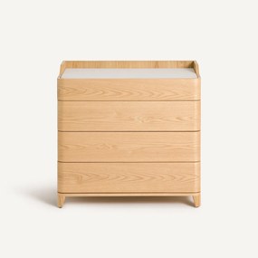 Ladekast van eikenfineer en leer, ontwerp Emmanuel Gallina, Junius