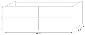 Zaro Valencia Solid Surface badmeubel 200cm mat carrara mat 1 kraangat spoelbak rechts met 4 lades