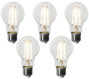 Set van 5 E27 dimbare LED lamp A60 6W 500 lm 3000K