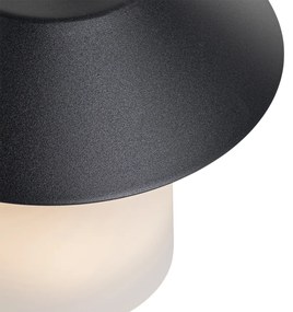 Buitenlamp met dimmer Tafellamp met dimmer mushroom zwart incl. LED oplaadbaar - Ivan Design IP44 Buitenverlichting rond Lamp