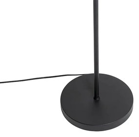 Design vloerlamp zwart met goud 2-lichts - Stijn