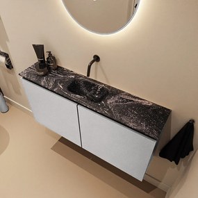 Mondiaz Ture DLux toiletmeubel 100cm plata met wastafel lava midden zonder kraangat