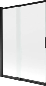 Mexen Fox badwand 2-delige schuif 120 x 150 cm, transparant, zwart - 891-120-002-70-00