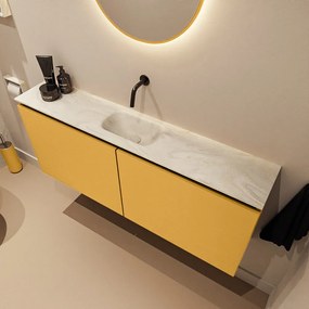 Mondiaz Ture DLux toiletmeubel 120cm ocher met wastafel ostra midden zonder kraangat