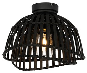 Oosterse plafondlamp zwart bamboe 30 cm - PuaOosters E27 rond Binnenverlichting Lamp