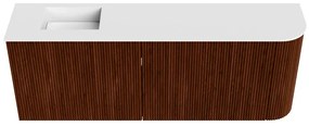 Mondiaz Joya 110cm toiletmeubel ronding rechts ruby met wastafel faye links zonder kraangat talc