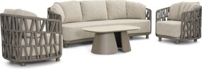 Stoel en Bank Loungeset 5 personen Rope Taupe  Santika Furniture Santika