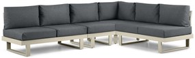 Hoek loungeset 6 personen Aluminium Taupe Lifestyle Garden Furniture Lorenzo