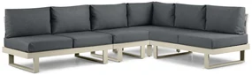 Hoek loungeset 6 personen Aluminium Taupe Lifestyle Garden Furniture Lorenzo
