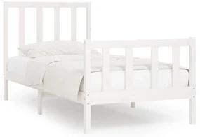 vidaXL Bedframe massief hout wit 90x200 cm