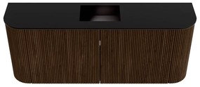 Mondiaz Joya 105cm toiletmeubel ronding links/rechts walnut met wastafel faye midden zonder kraangat urban