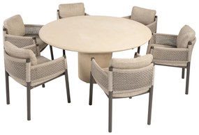 4 Seasons Outdoor Savanne tuinset met Hampton tafel 160 cm Tuinstoel   bruin weerbestendig