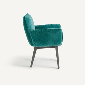 Fluwelen eetkamerstoel Lazy