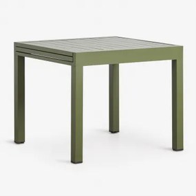 Starmi Uitschuifbare Aluminium Tuintafel 90-180x90 Cm Groen – Intens Olijf - Sklum