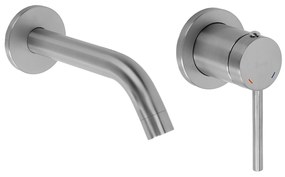 Inbouw wastafelkraan Rea Clif Brush Nickle