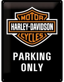 Metalen bord Harley Davidson - Parking Only, (30 x 40 cm)