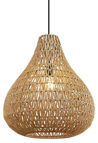 Scandinavische hanglamp bruin 45cm - Lina NaturalScandinavisch Draadlamp Scandinavisch rond Binnenverlichting Lamp