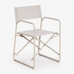 Set Van 2 Inklapbare Regisseursstoelen Voor De Tuin Van Staal Melida Tapioca Beige - Sklum