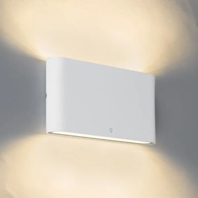 Moderne buiten wandlamp wit 17,5 cm incl. LED IP65 - Batt Modern IP65 Buitenverlichting