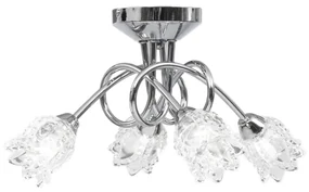 vidaXL Plafondlamp met glazen bloem lampenkappen voor 4 x G9 peertjes