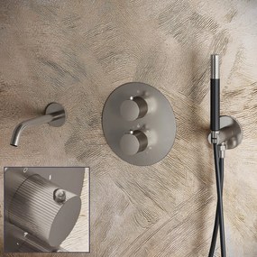 Saniclear Exclusive Stripes Pro inbouw badkraan rond RVS