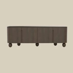 Tv-meubel Hout Met Bolpoten 160 Cm - 160x40x55cm.