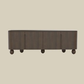 Tv-meubel Hout Met Bolpoten 160 Cm - 160x40x55cm.