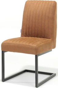 Eetkamerstoel - Sanne - Lederlook Soft Cognac
