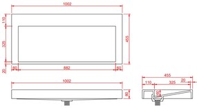 Fontana Houston zwart badkamermeubel 100cm ribbelfront geen kraangat